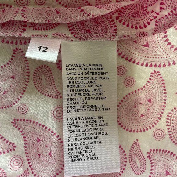 Tanner Pink Paisley 3/4 Sleeve Tunic EUC Size 12 - Picture 4 of 5